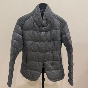 Nau Charcoal and Light Gray Striped Jacket